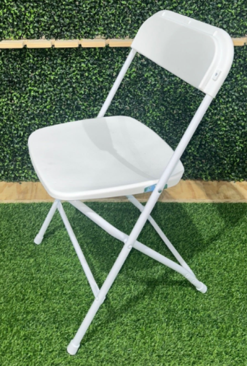 Heavy Duty White Folding Chair Stackable